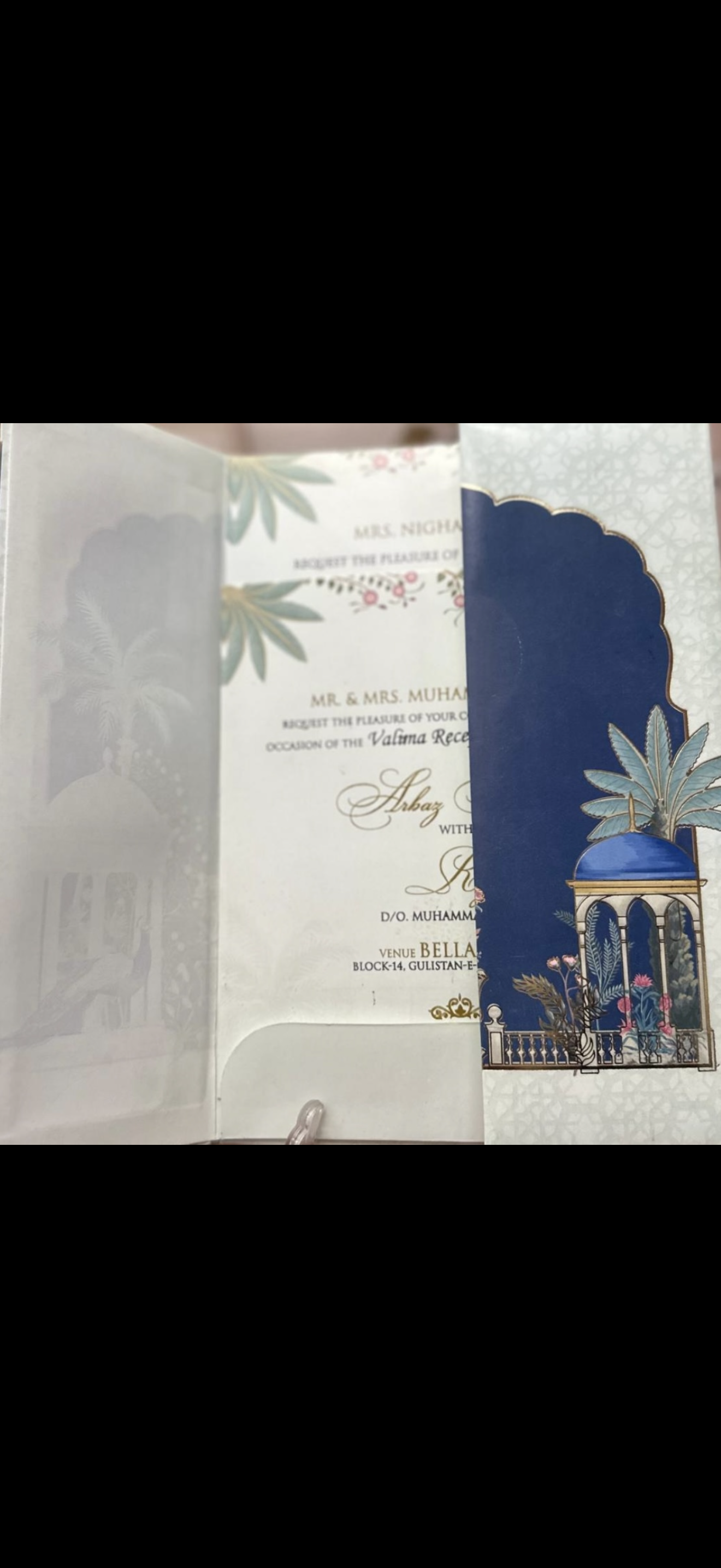BLUE AND WHITE LUXURY INVITATION CARD