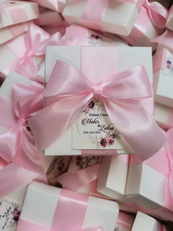 Bid Box With Pink Bow And Floral Tag