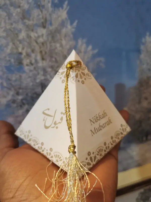 Pyramid Bid Box with Shining Printing