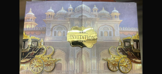 Trifold Royal Wedding Invite with bag