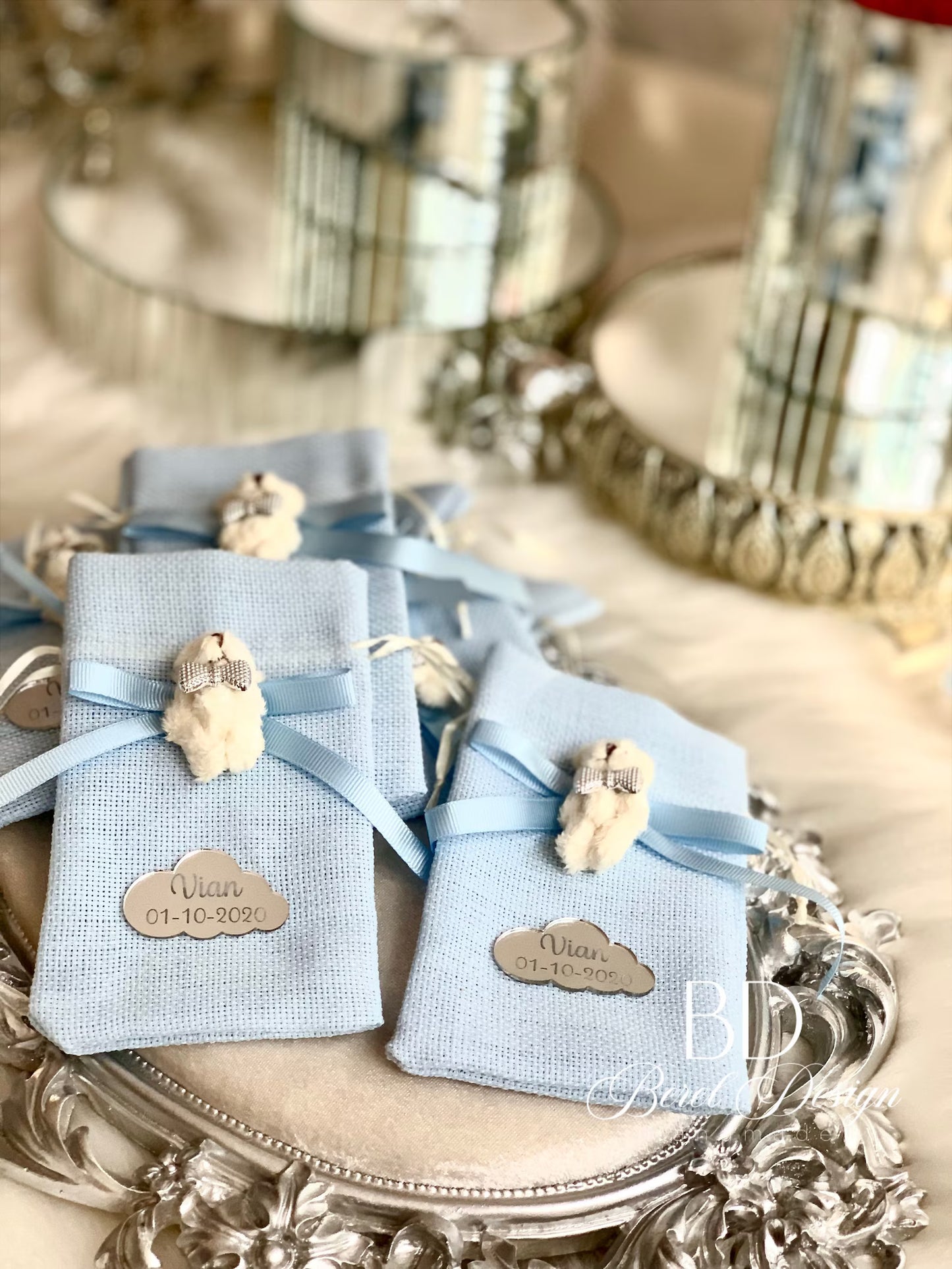 Teddy Bear Favor Bags, Baby Boy